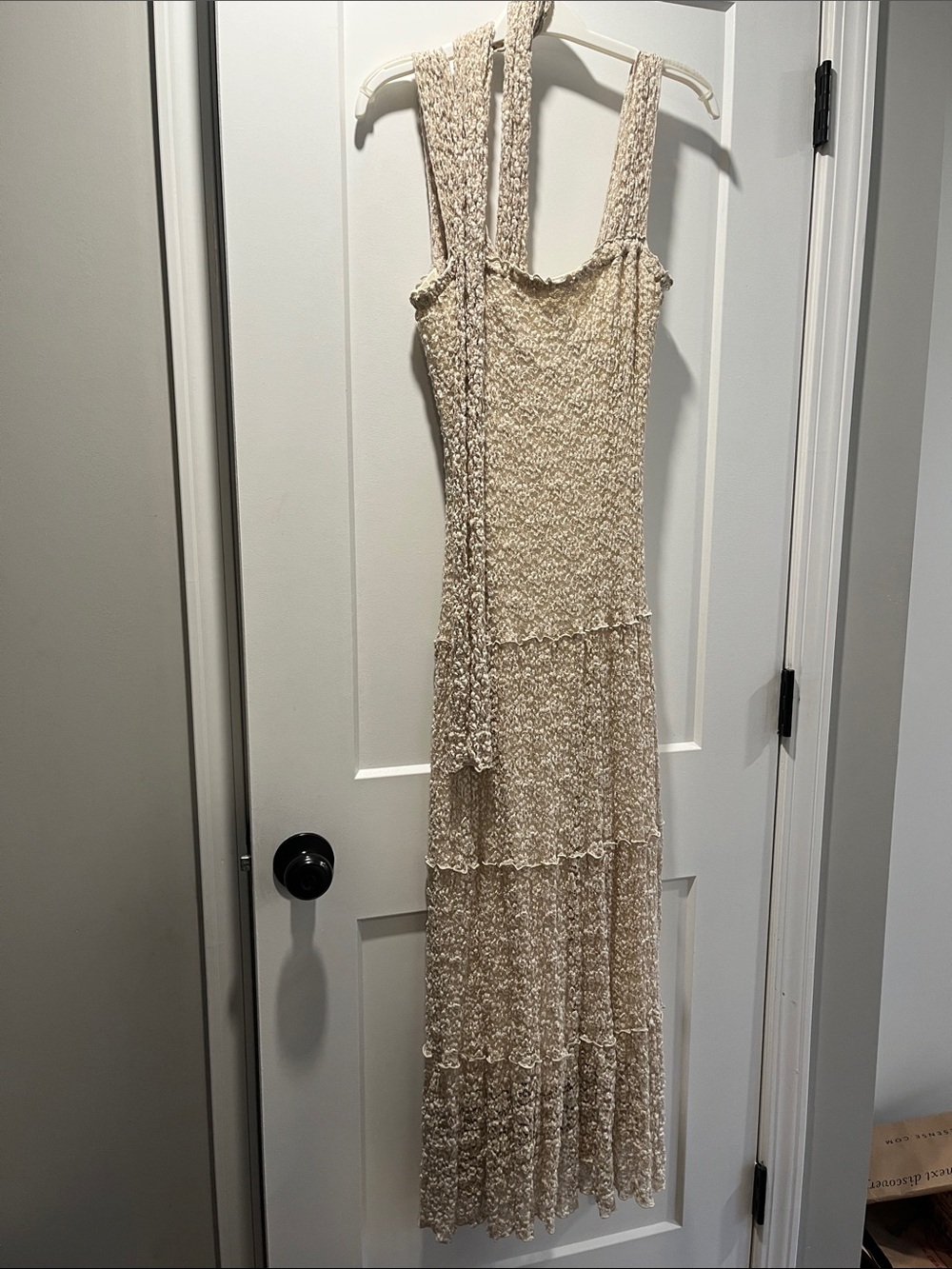 Sleeveless Cream Tiered Maxi Dress